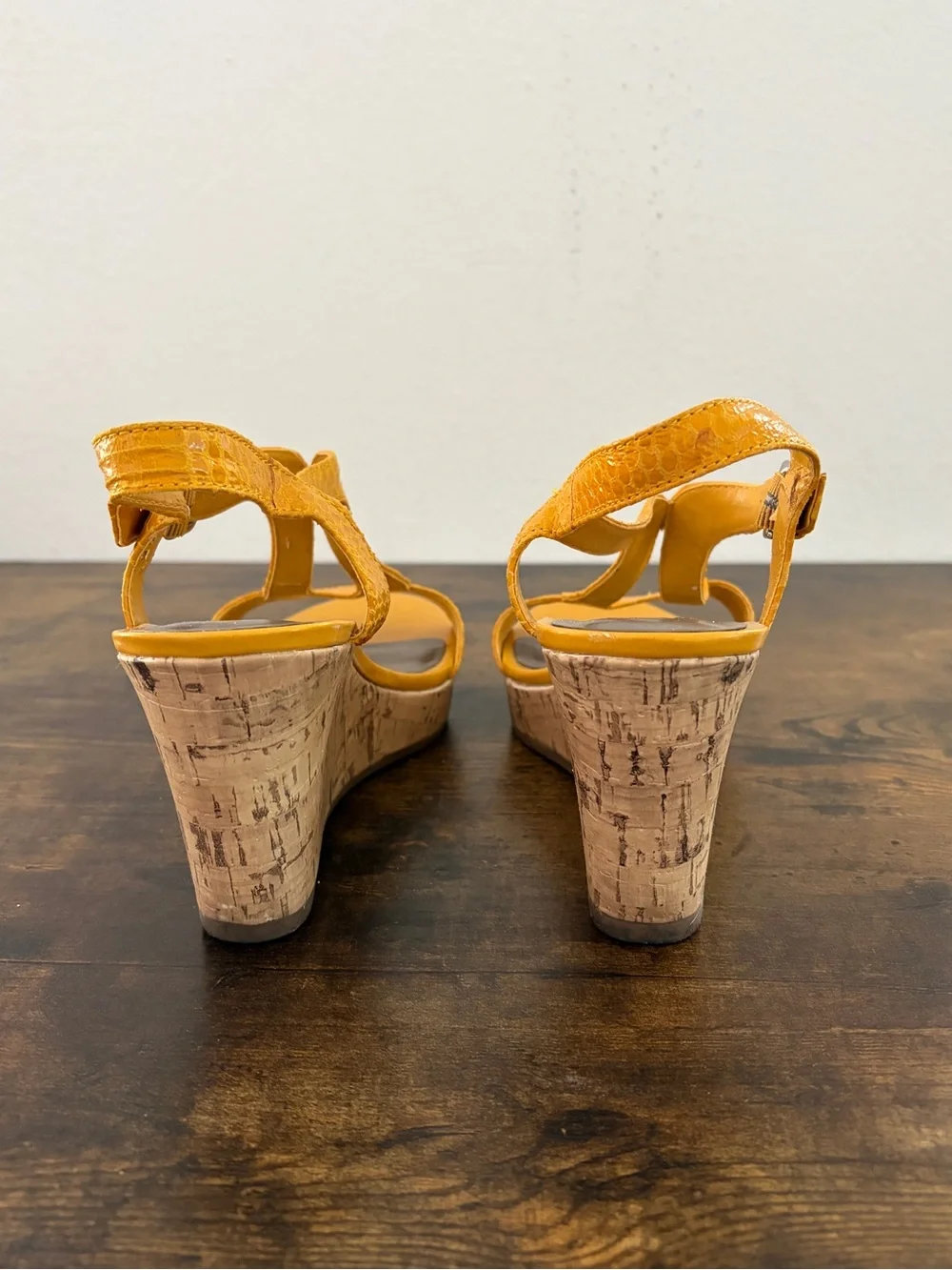 Coach and Four | Yellow Cork Wedge Sandals |  3